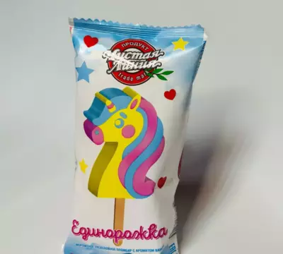 МОРОЖЕНОЕ <BR>"ЧИСТАЯ ЛИНИЯ"<BR> пломбир <BR>"Единорожка"